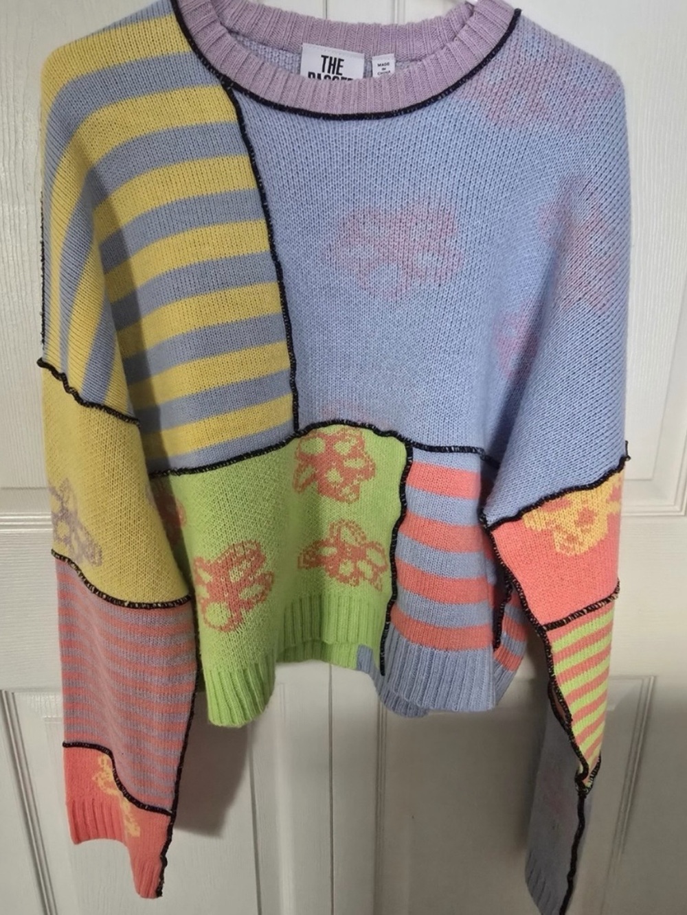 The Ragged Priest Patchwork Crewneck Sweater - Multicolor